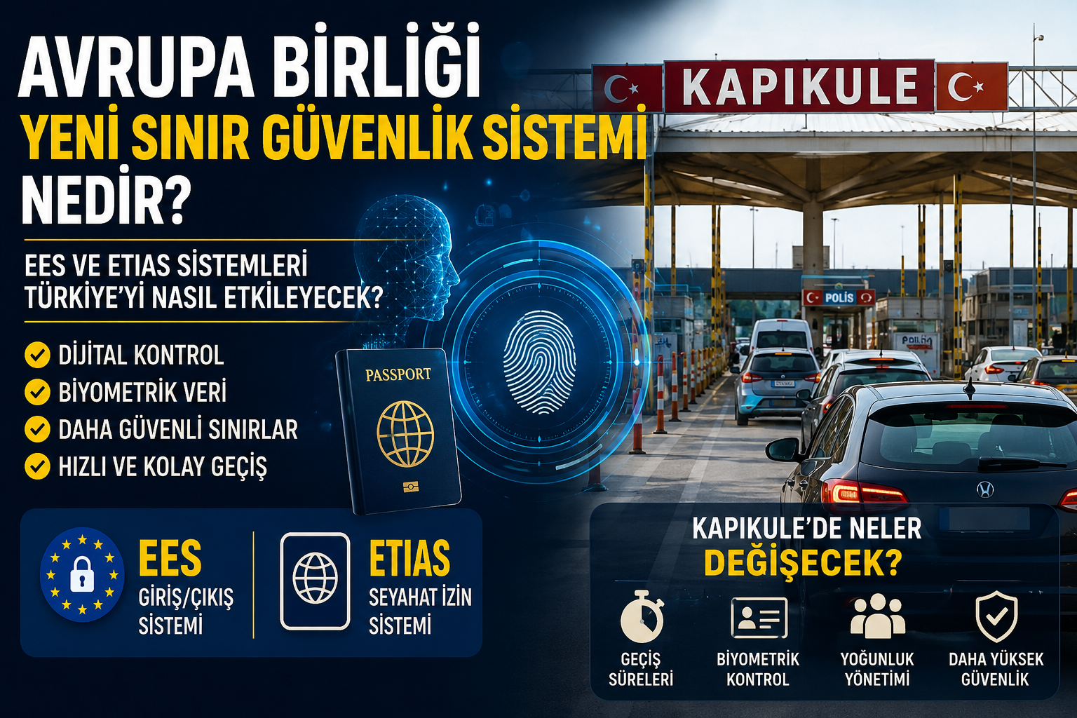 Avrupa Birliği Yeni Sınır Güvenlik Sistemi Nedir? Kapıkule’ye Etkileri ve 7 Kritik Değişim